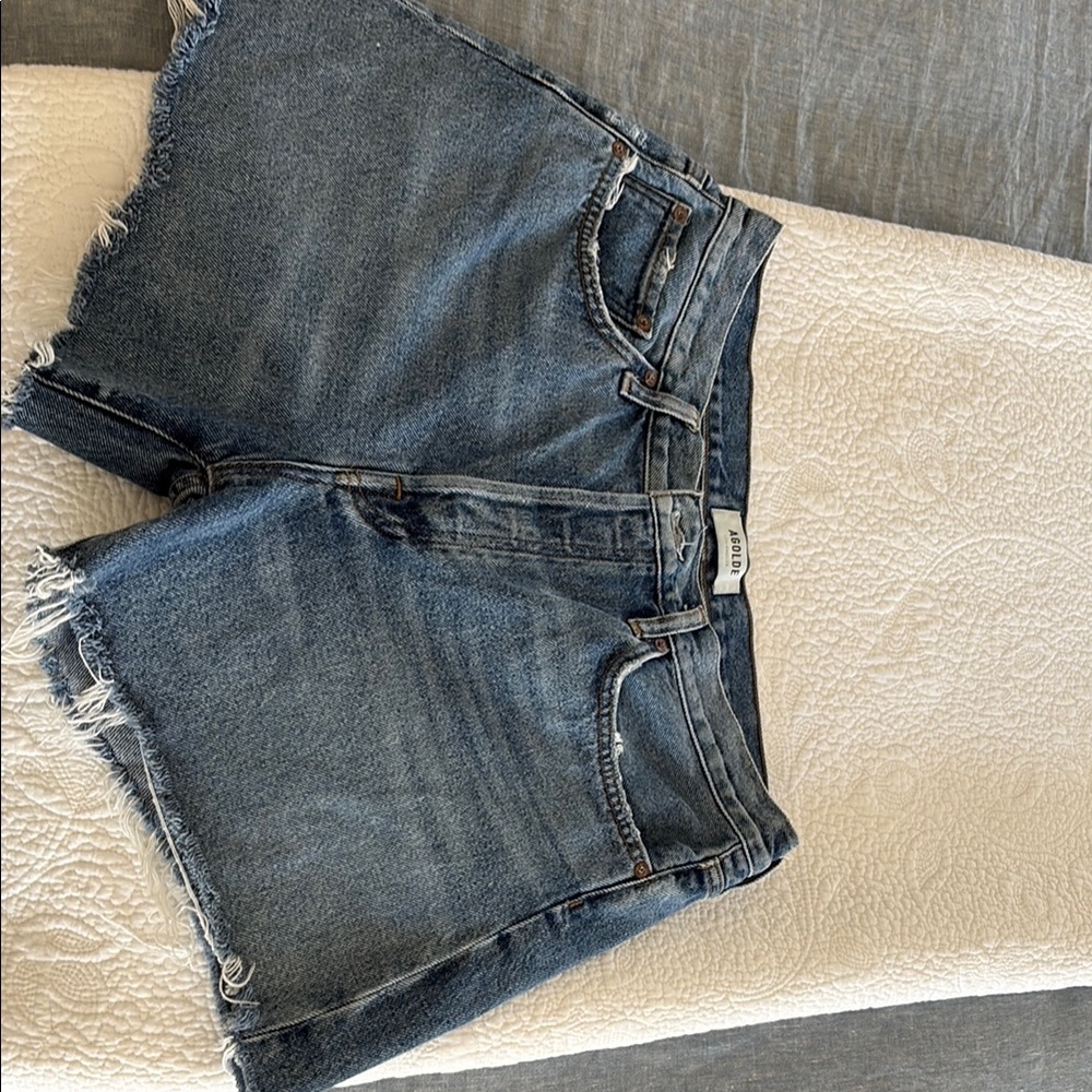 Agolde Classic Blue Denim Shorts